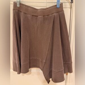 Women’s size small Free People brown cotton wrap jagged hemline mini skirt